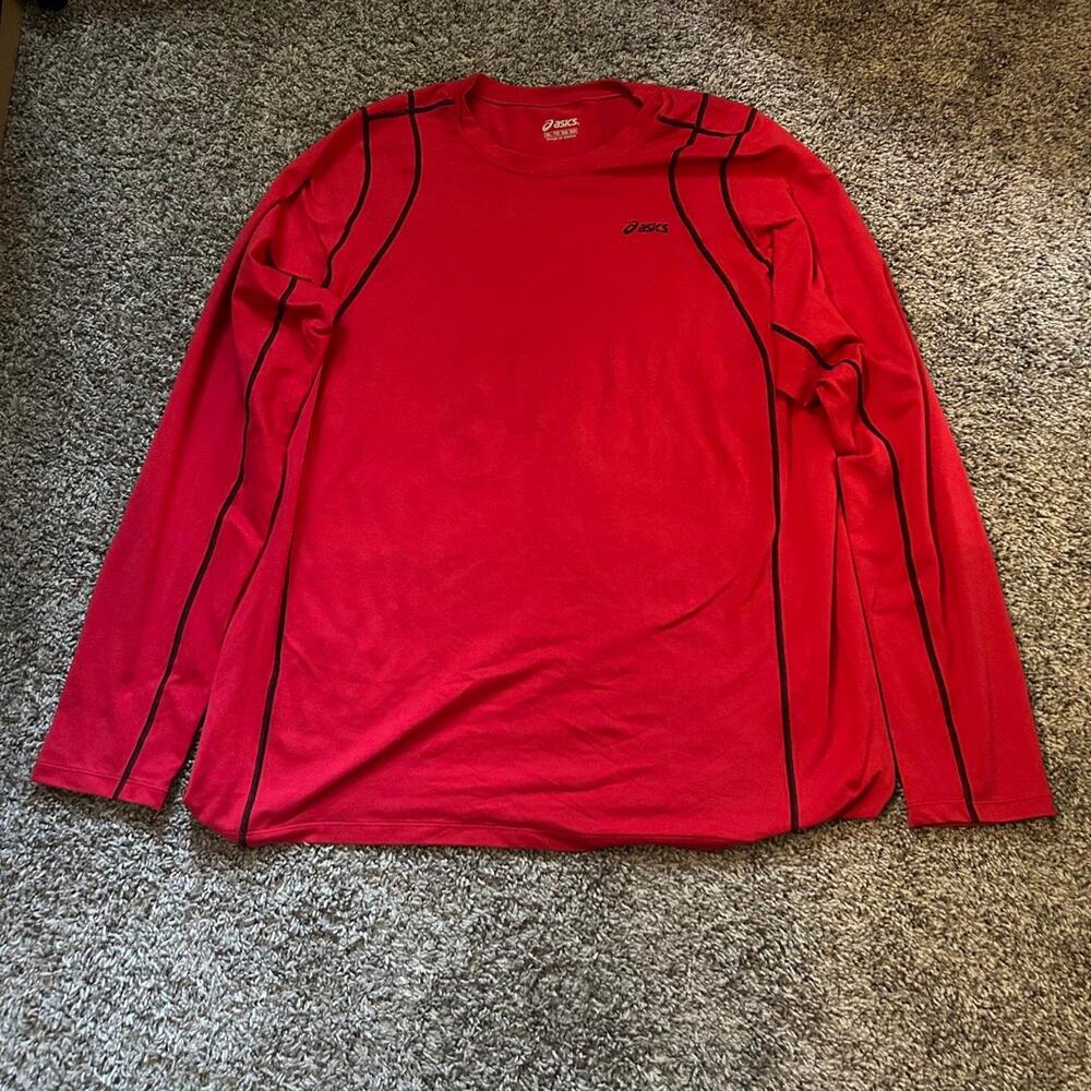 Red asics long sleeve shirt